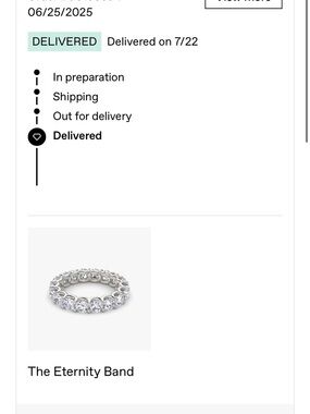 Vrai & Oro Silver Eternity Ring with Clear Stones